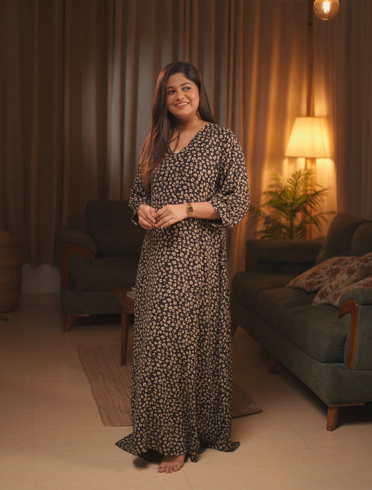 Black Floral Maxi Dress