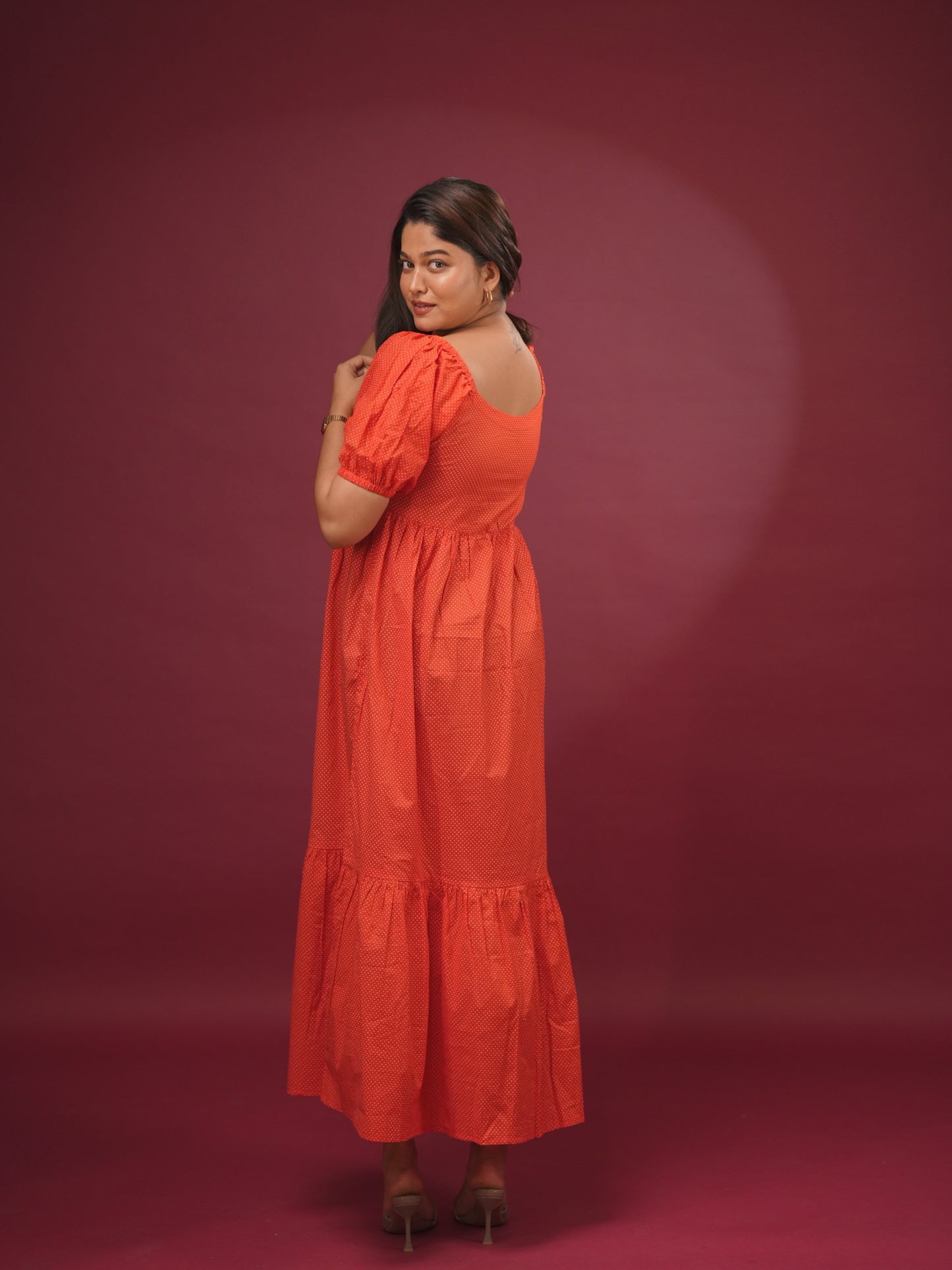 Scarlet Muse Polka Midi Dress