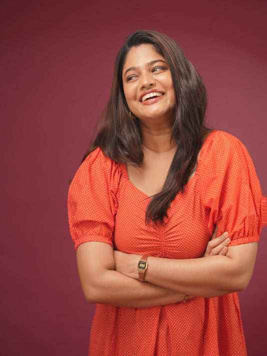 Scarlet Muse Polka Midi Dress