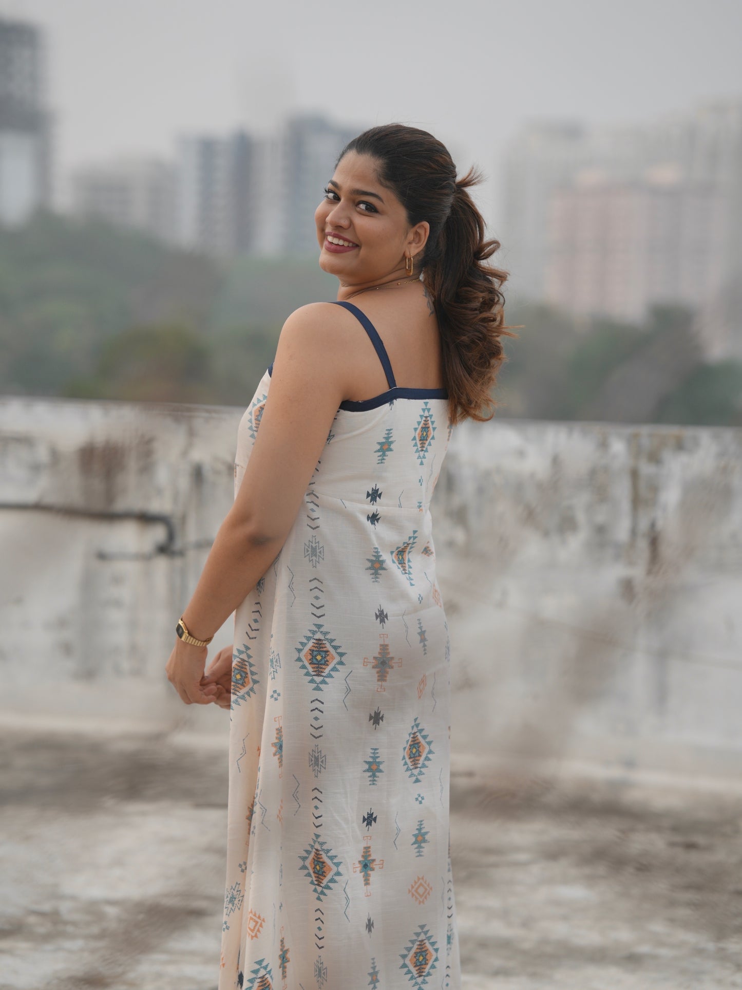 Blue Spaghetti Strap Dress.