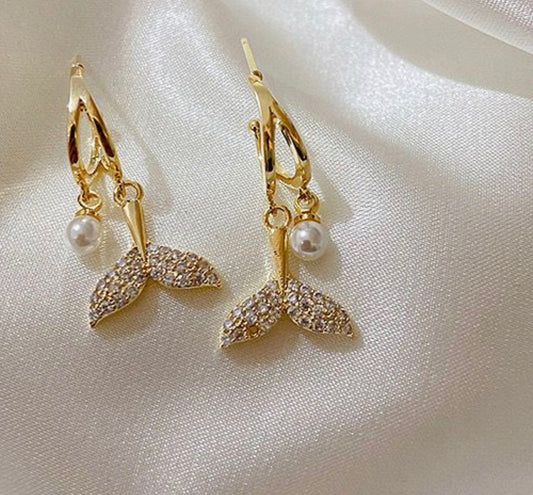 Fish Tail Drop Korean Earrings