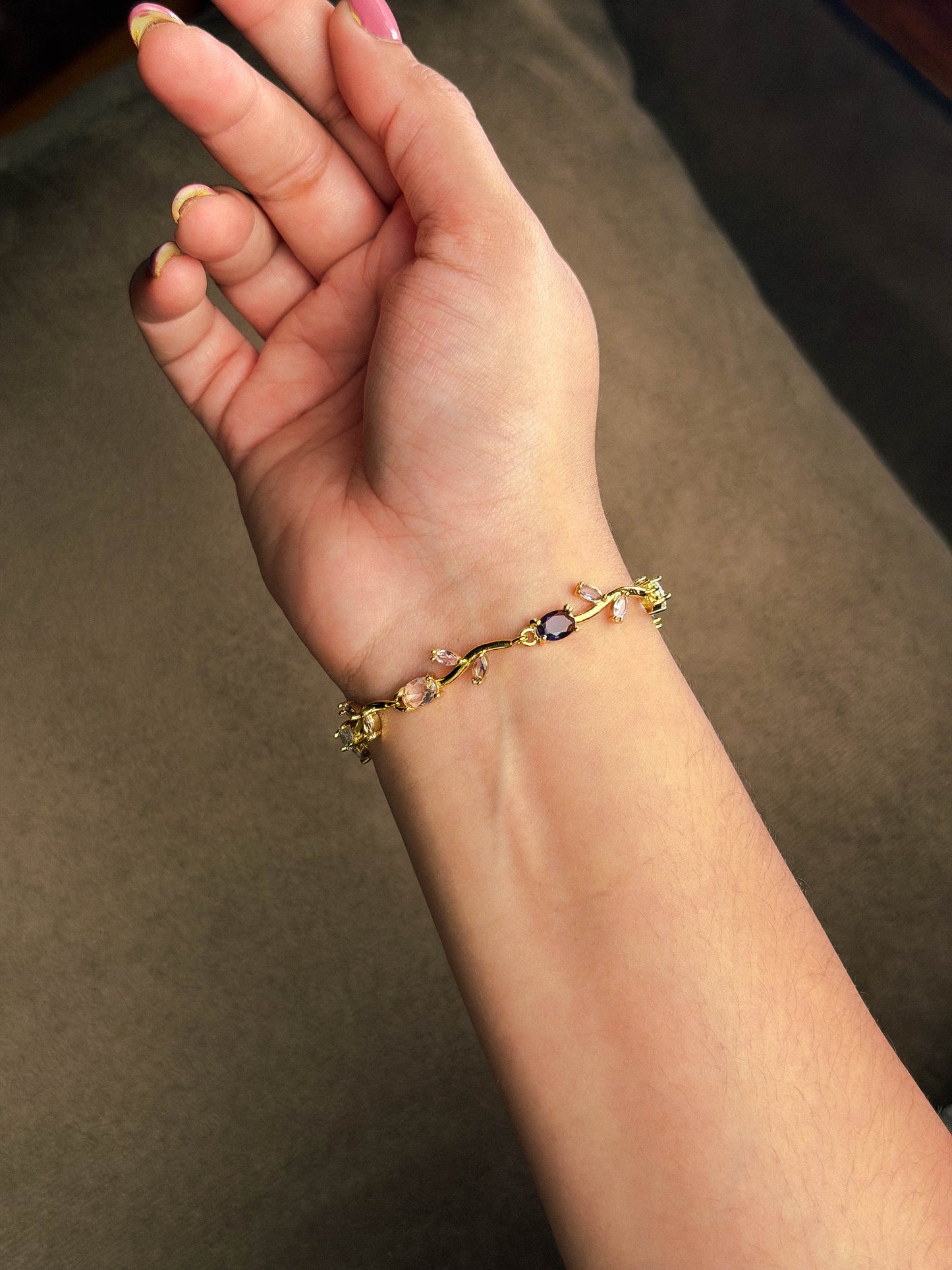 Tulip multicoloured gold tone bracelet