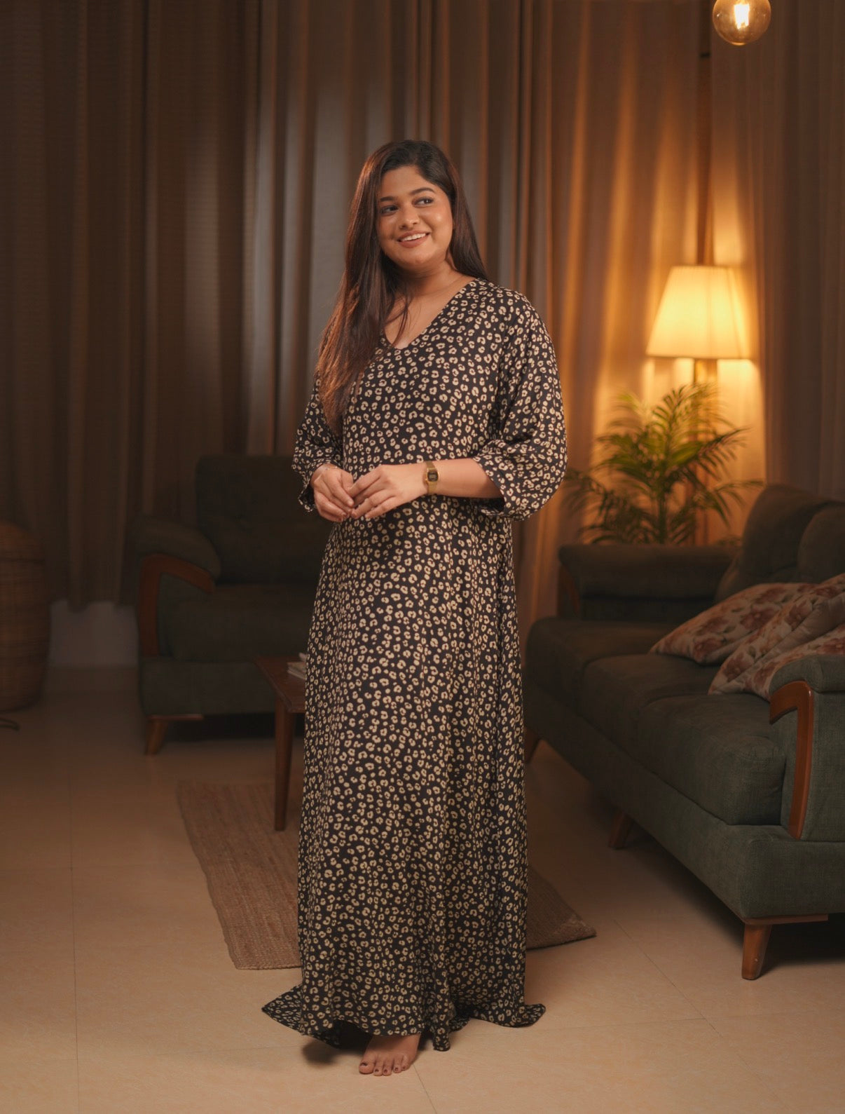 Black Floral Maxi Dress