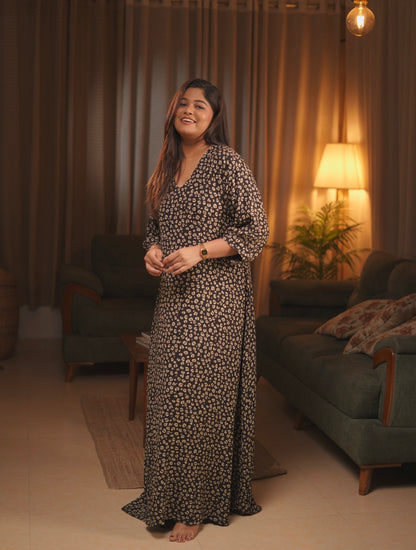 Black Floral Maxi Dress