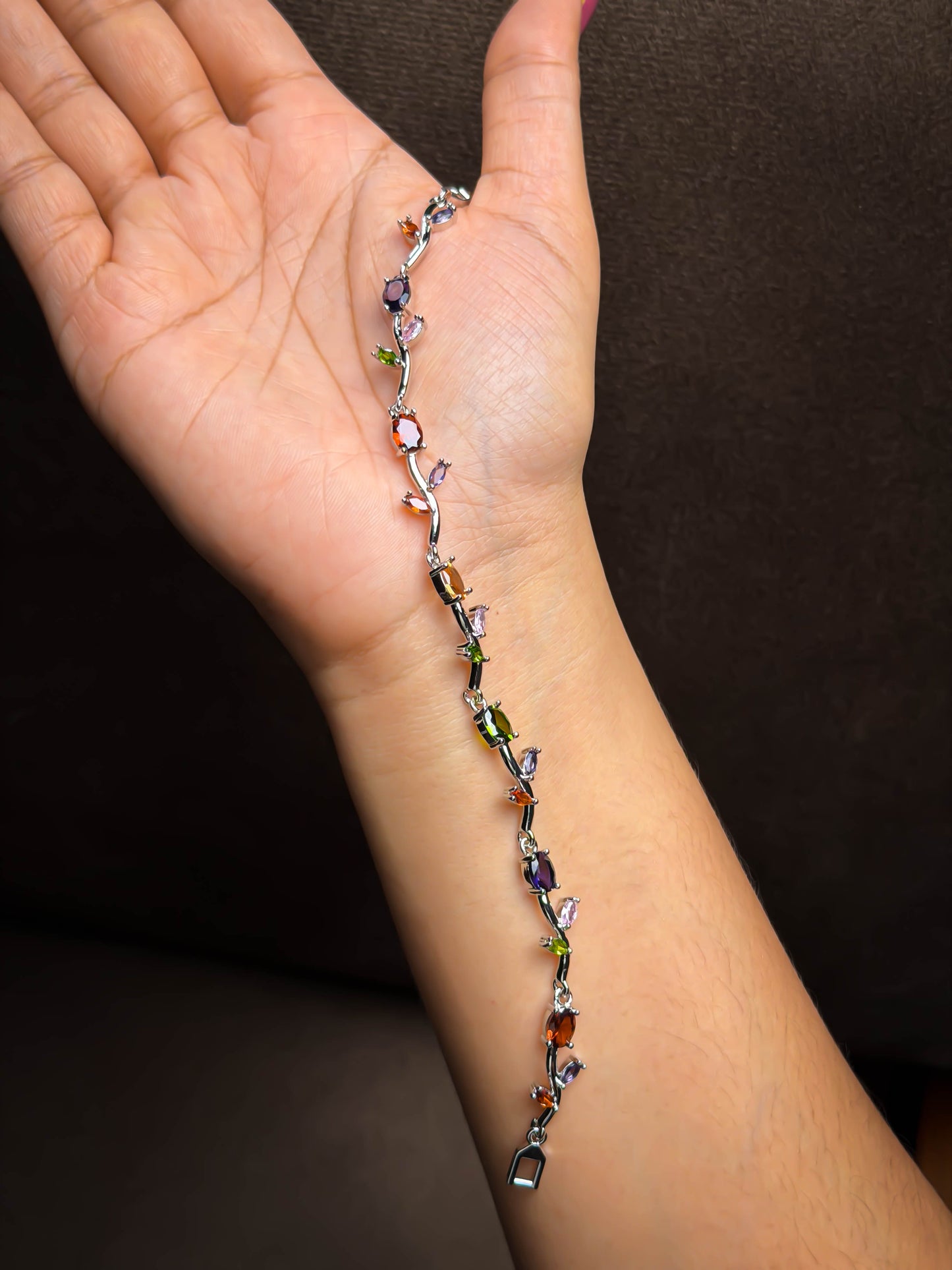 Multicoloured Tulip bracelet - Silver