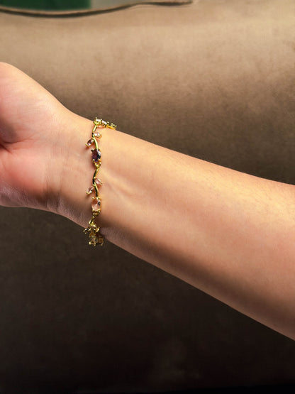 Tulip multicoloured gold tone bracelet