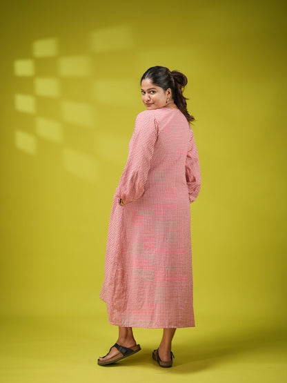 Tiny Check Cotton Shirt Dress