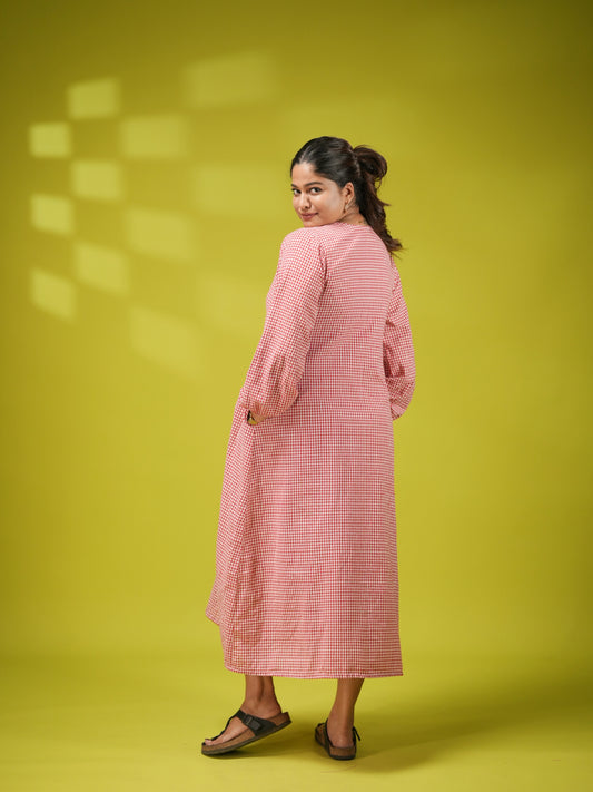 Tiny Check Cotton Shirt Dress