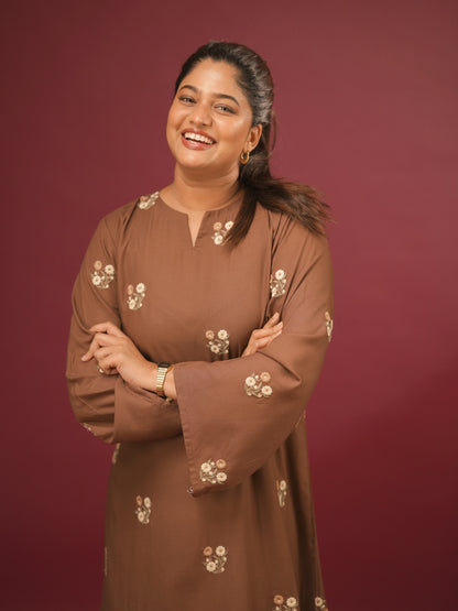 Mocha Bloom Maxi Dress
