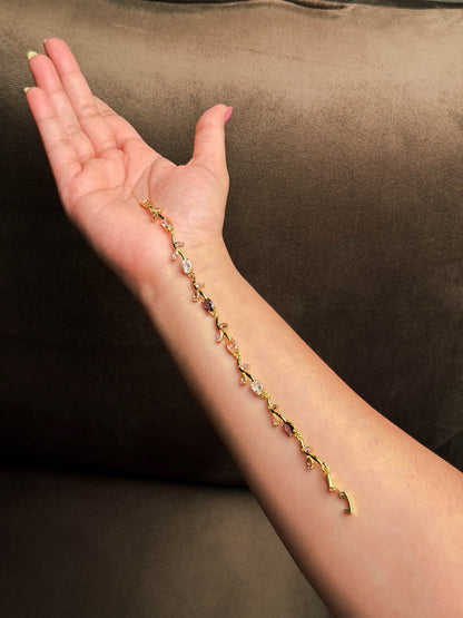 Tulip multicoloured gold tone bracelet