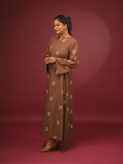Mocha Bloom Maxi Dress