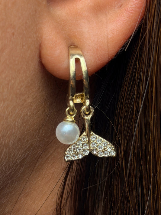 Fish Tail Drop Korean Earrings