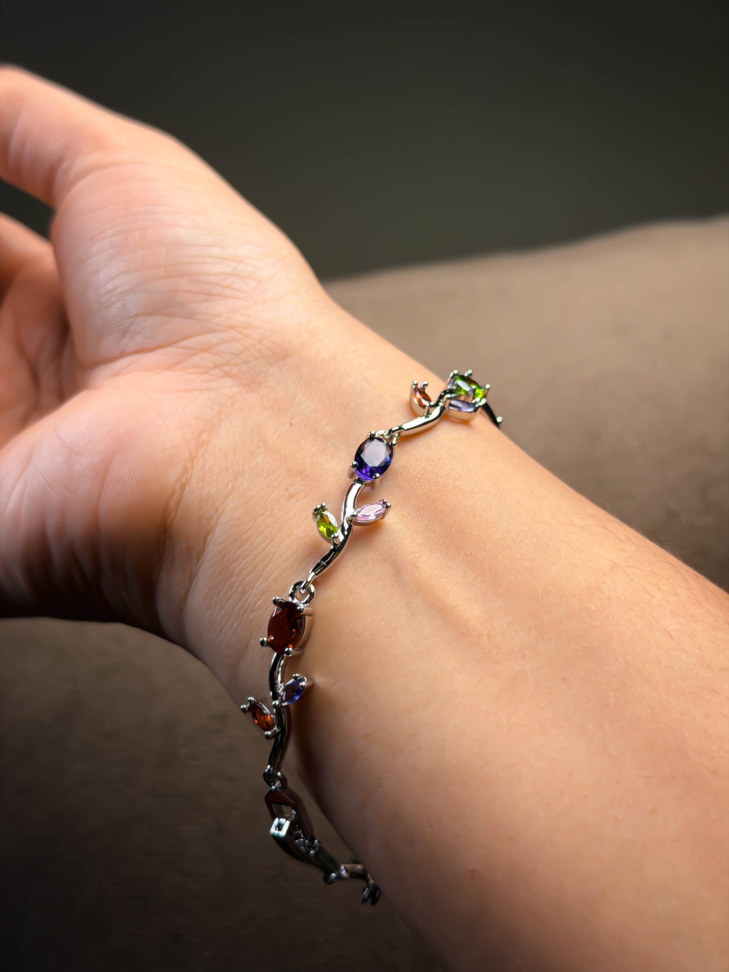 Multicoloured Tulip bracelet - Silver