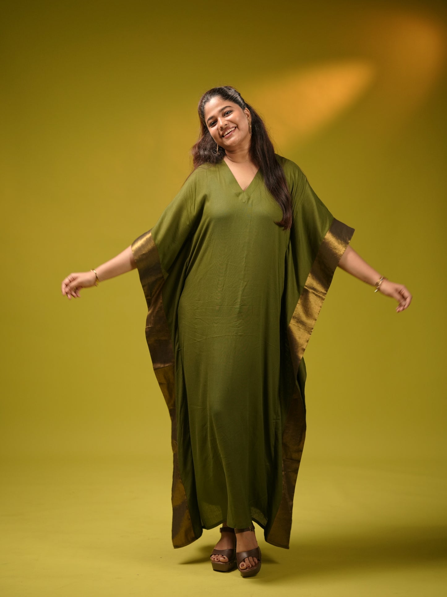 Ethnic Kaftan - Olive Green