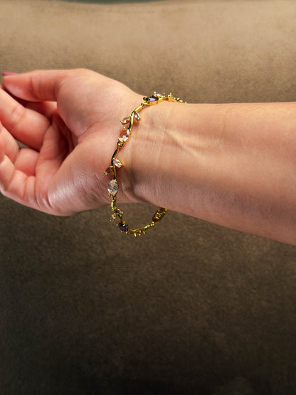 Tulip multicoloured gold tone bracelet