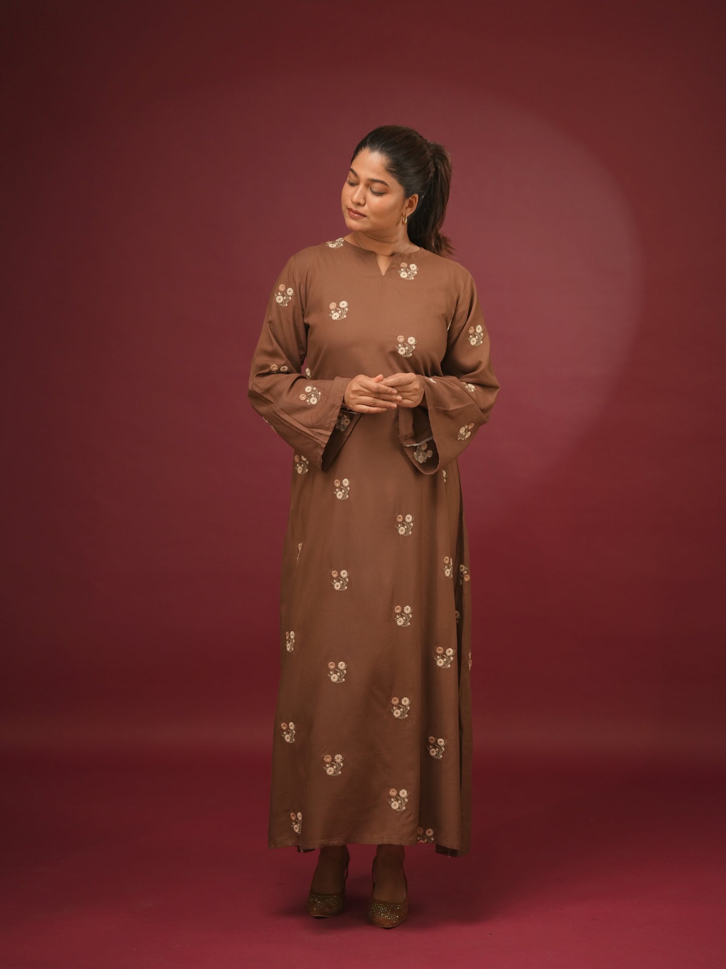 Mocha Bloom Maxi Dress