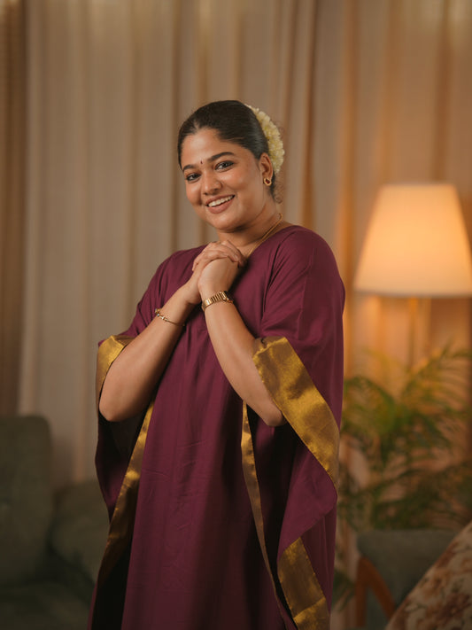 Ethnic Kaftan- Wine colour