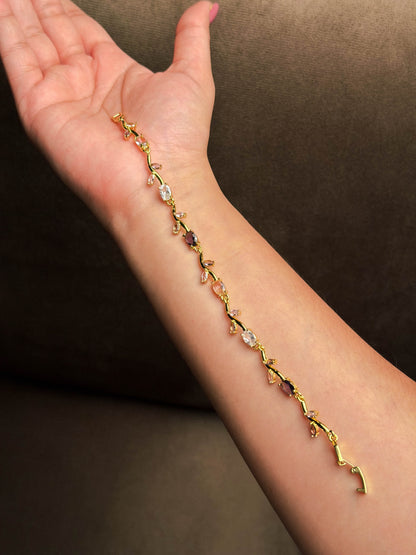 Tulip multicoloured gold tone bracelet