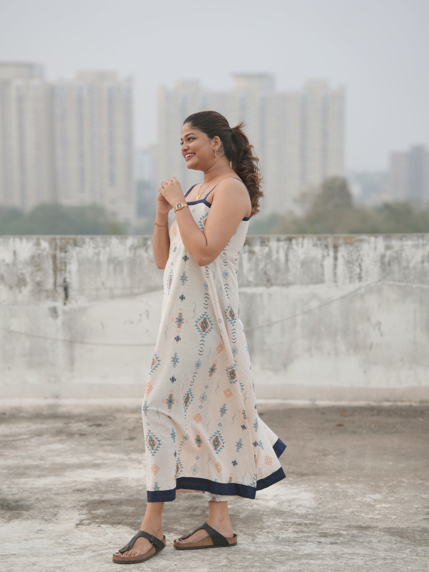 Blue Spaghetti Strap Dress.